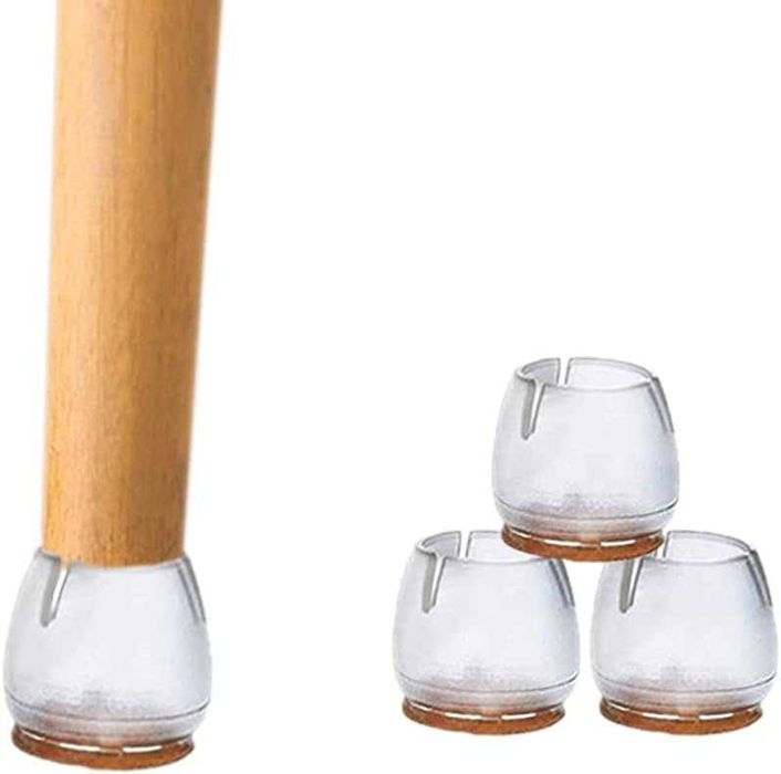 Przezroczyste silikonowe nakładki na nogi krzeseł 17–21 mm (32 szt.)