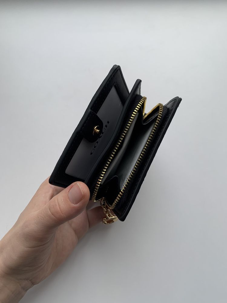 Маленький шкіряний гаманець Snap Wallet Coach