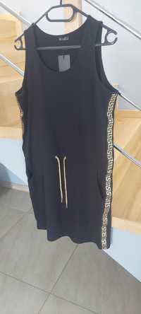 Sukienka czarna z greckim wzorem l/xl