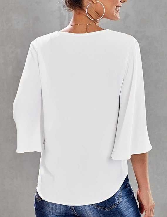 Nowa damska koszula/ koszulka/ top/ kształt V/ biała/ S !5326!