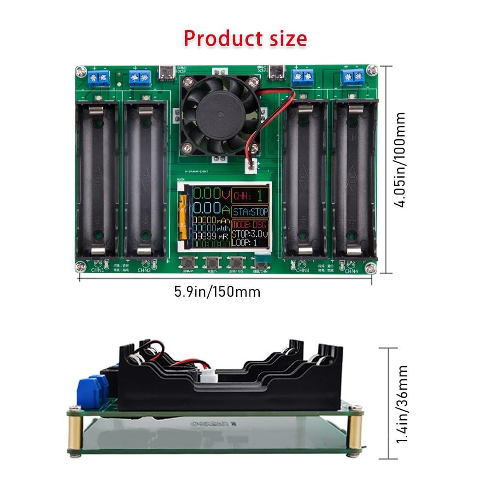 Tester LCD Pojemności i Rezystancji Akumulatorów Ogniw na 4 x 18650