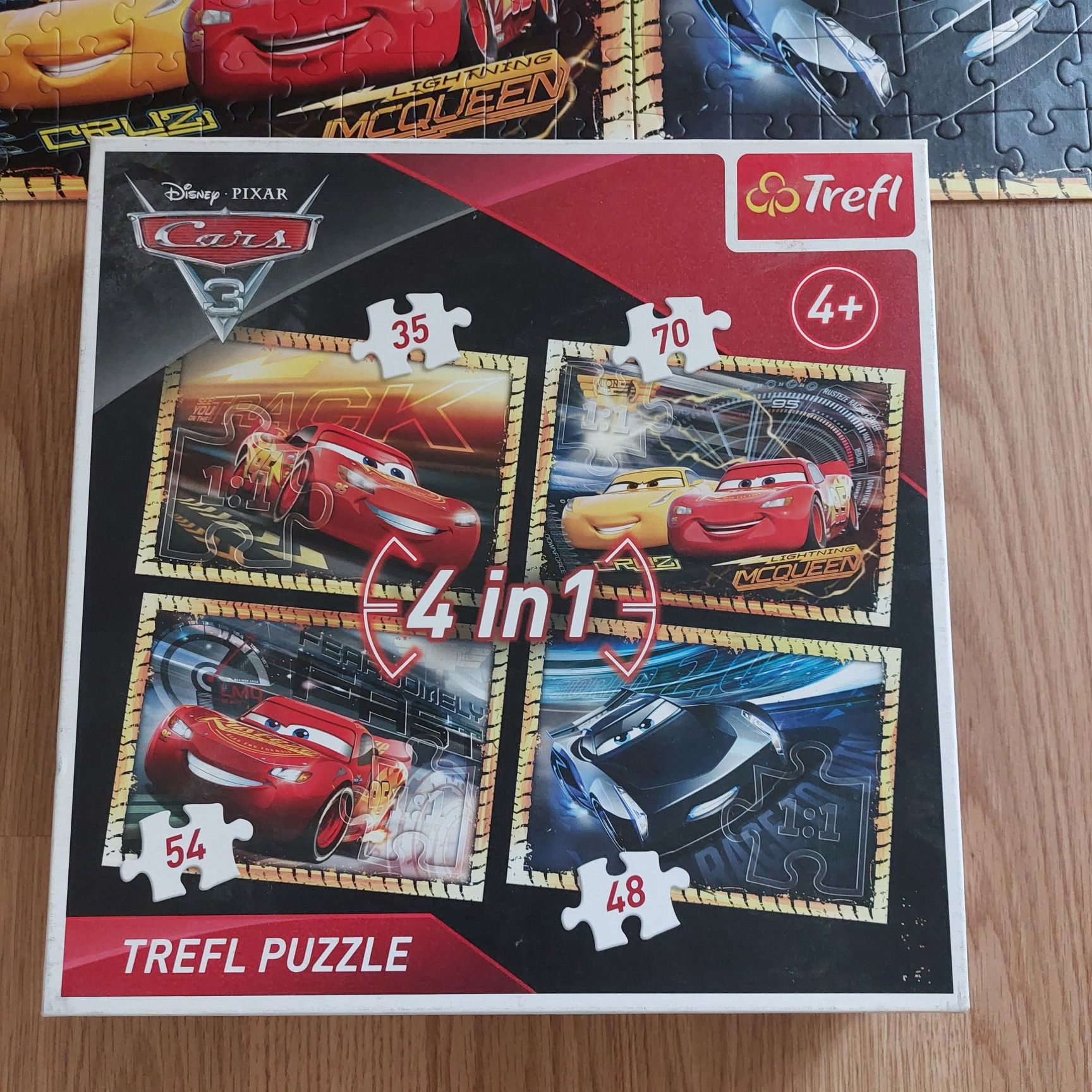 Puzzle Auta Pixar Cars 3  Trefl 4 w 1 dla dzieci 4 +