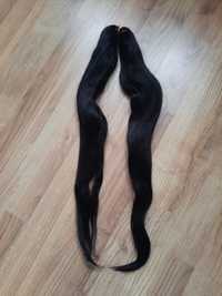 Włosy czarne doczepiane długie 65 cm pasmo nowe