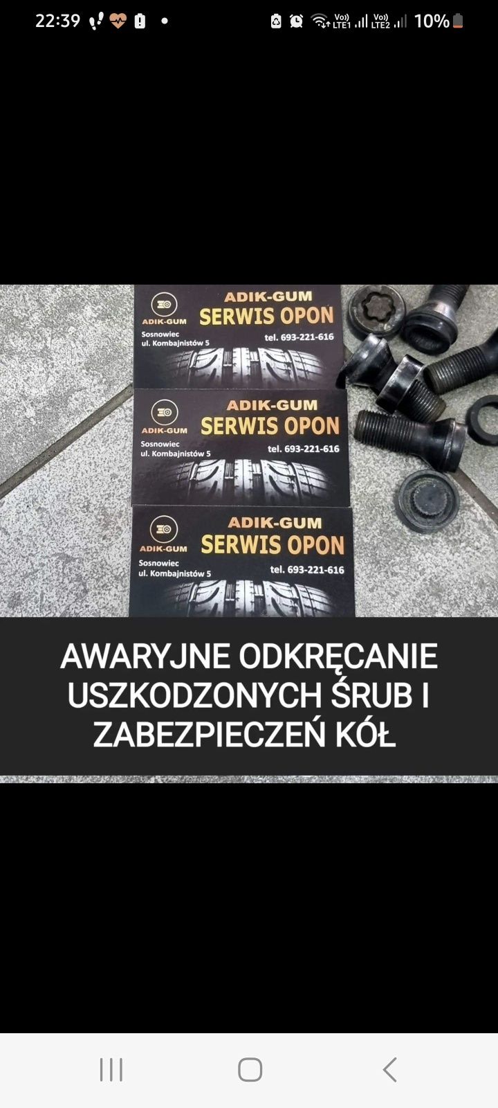 Odkręcanie  Złodziejek Usówanie śrub zabezpieczających