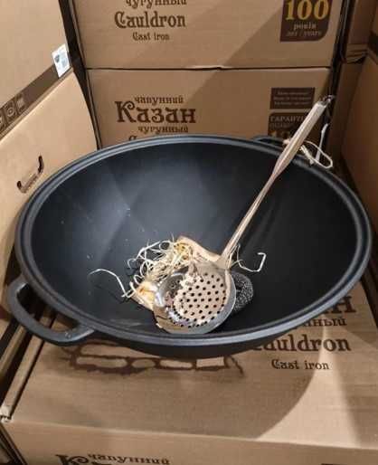 Чавунний / чугунний казан WOK 12 л з кришкою сковород