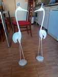 2 aves únicas antigas com 82cm em ferro e latão