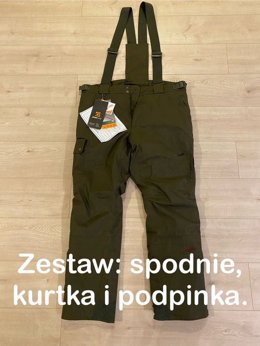 Komplet ocieplany graff wędkarski leśny myśliwski spodnie kurtka