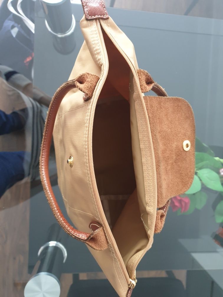 Longchamp beżowa torebka rozmiar S