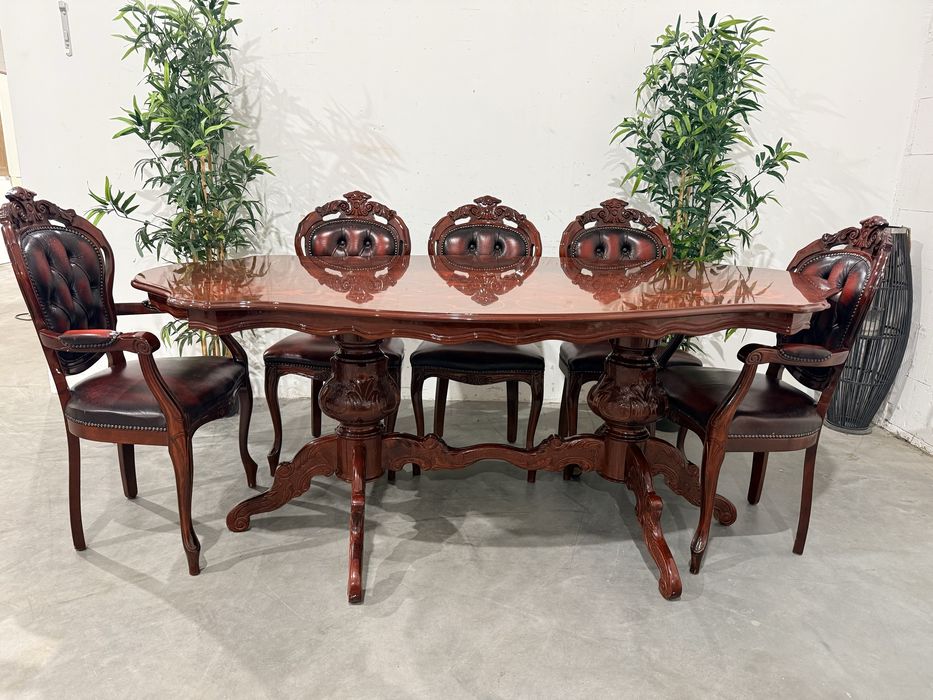 Ładny zestaw stół + 8 krzeseł w stylu ludwikowskim. Dowóz, wysyłka