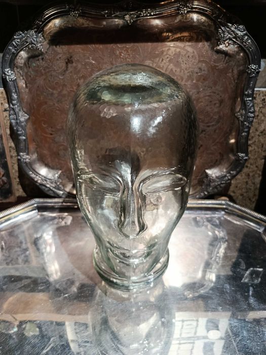 Cabeça Vidro Vintage Anos 60 25 cm