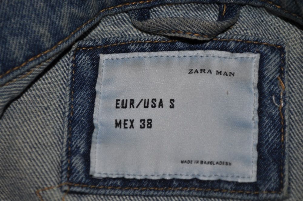 Zara man рваная крутая джинсовка джинсовая куртка