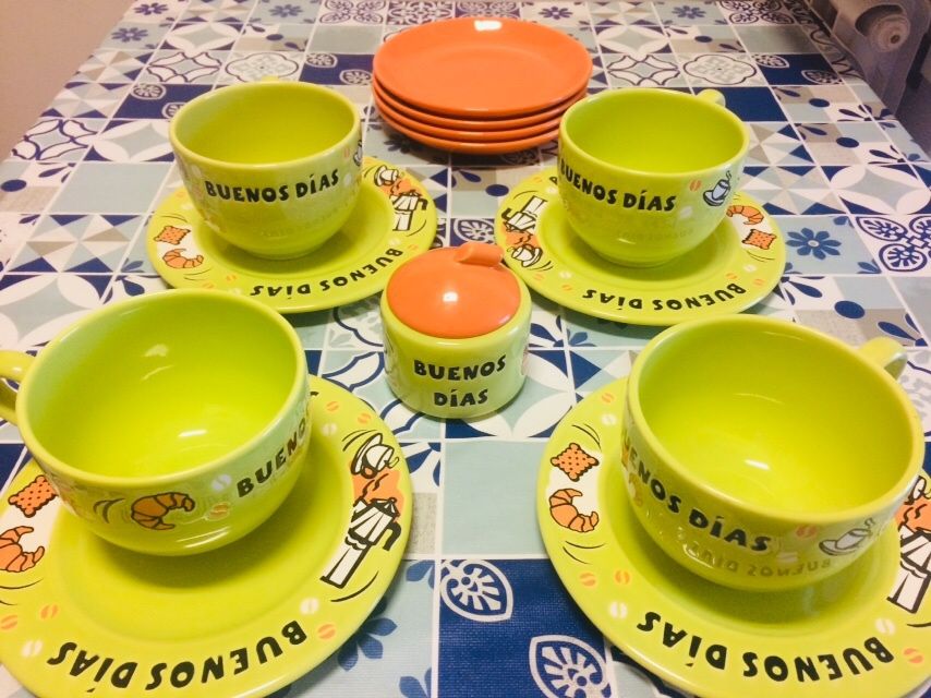 4 taças almoçadeiras - conjunto de pequeno-almoço