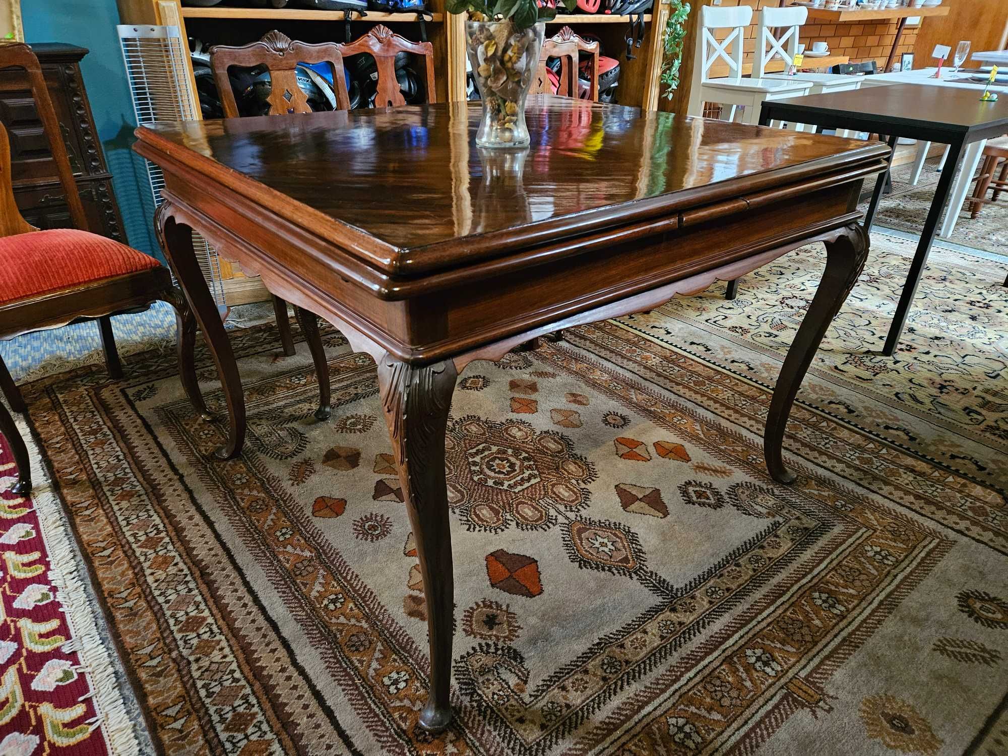 Mesa antiga estilo Queen Anne - Extensível - Bom estado geral - Só a