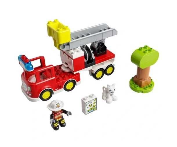 LEGO Duplo Wóz strażacki. Strażak kotek. Błyskające światła, dźwięki