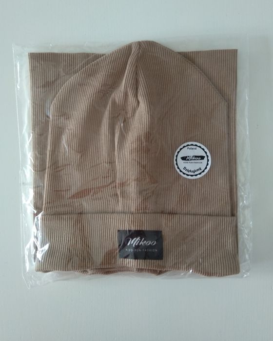 Mikoo ~ NOWY komplet: czapka + komin latte