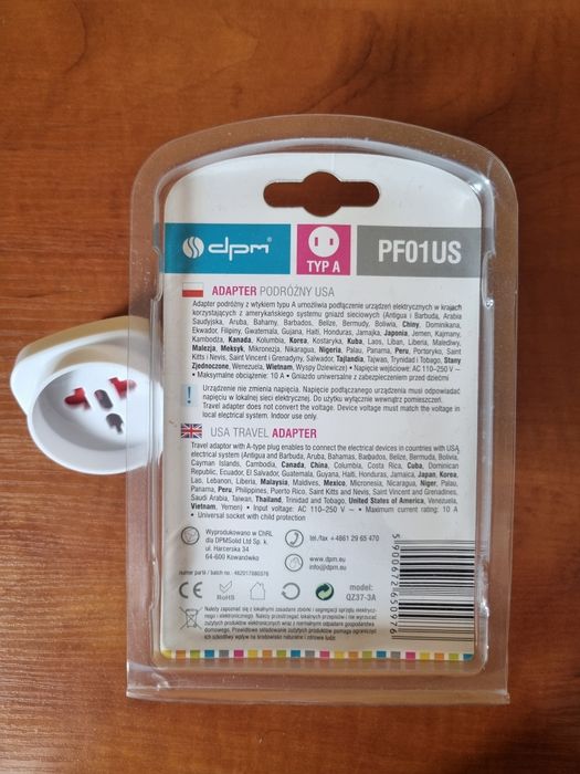 Adapter podróżny USA do gniazdka