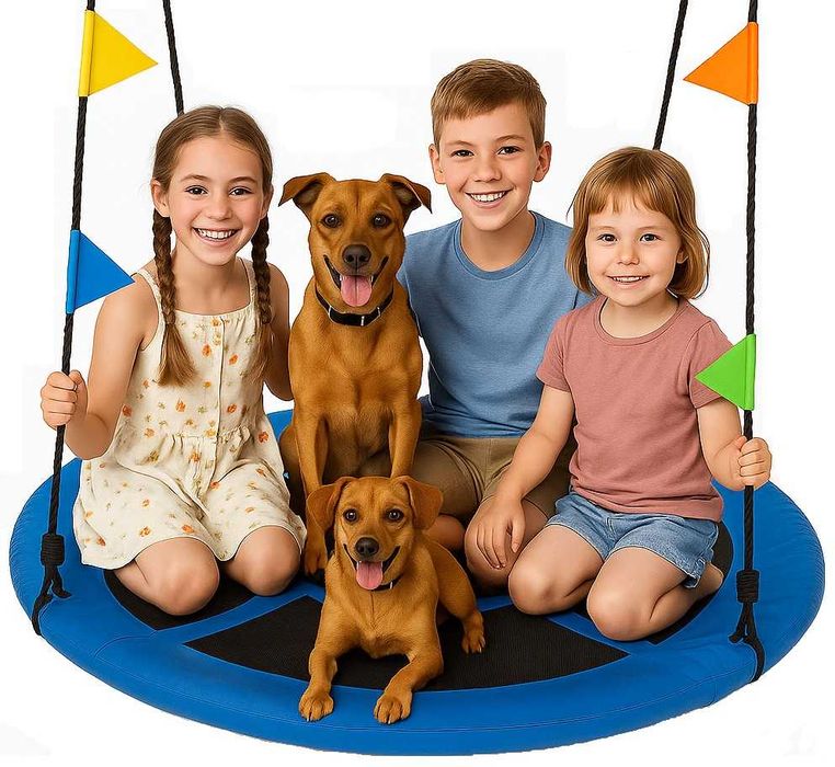 Bocianie Gniazdo Huśtawka Ogrodowa Wisząca dla Dzieci Duża Mocna 120cm