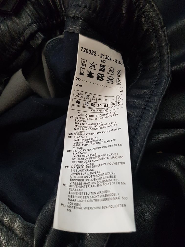 Joggersy eko skóra granat roz. 46 Samoon.