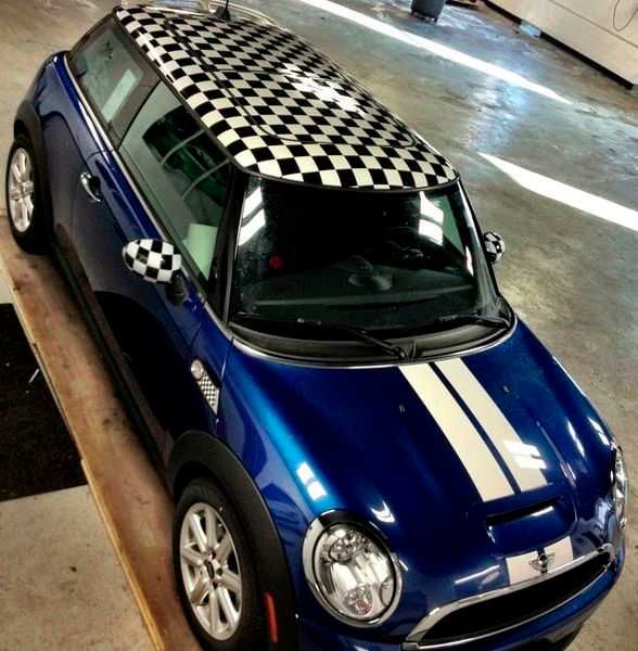 Tejadilho Mini Cooper, teto com bandeira, preto ou cores com vinil.