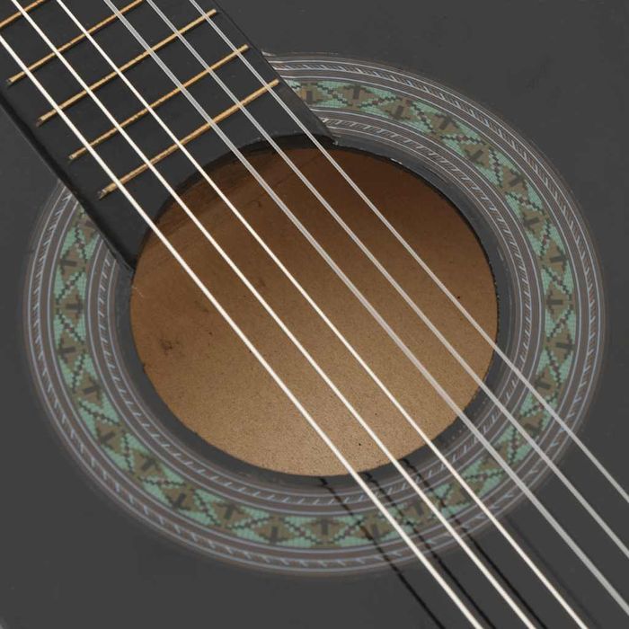 Gitara Klasyczna Dla Początkujących I Dzieci, Czarna, 1/2, 34"