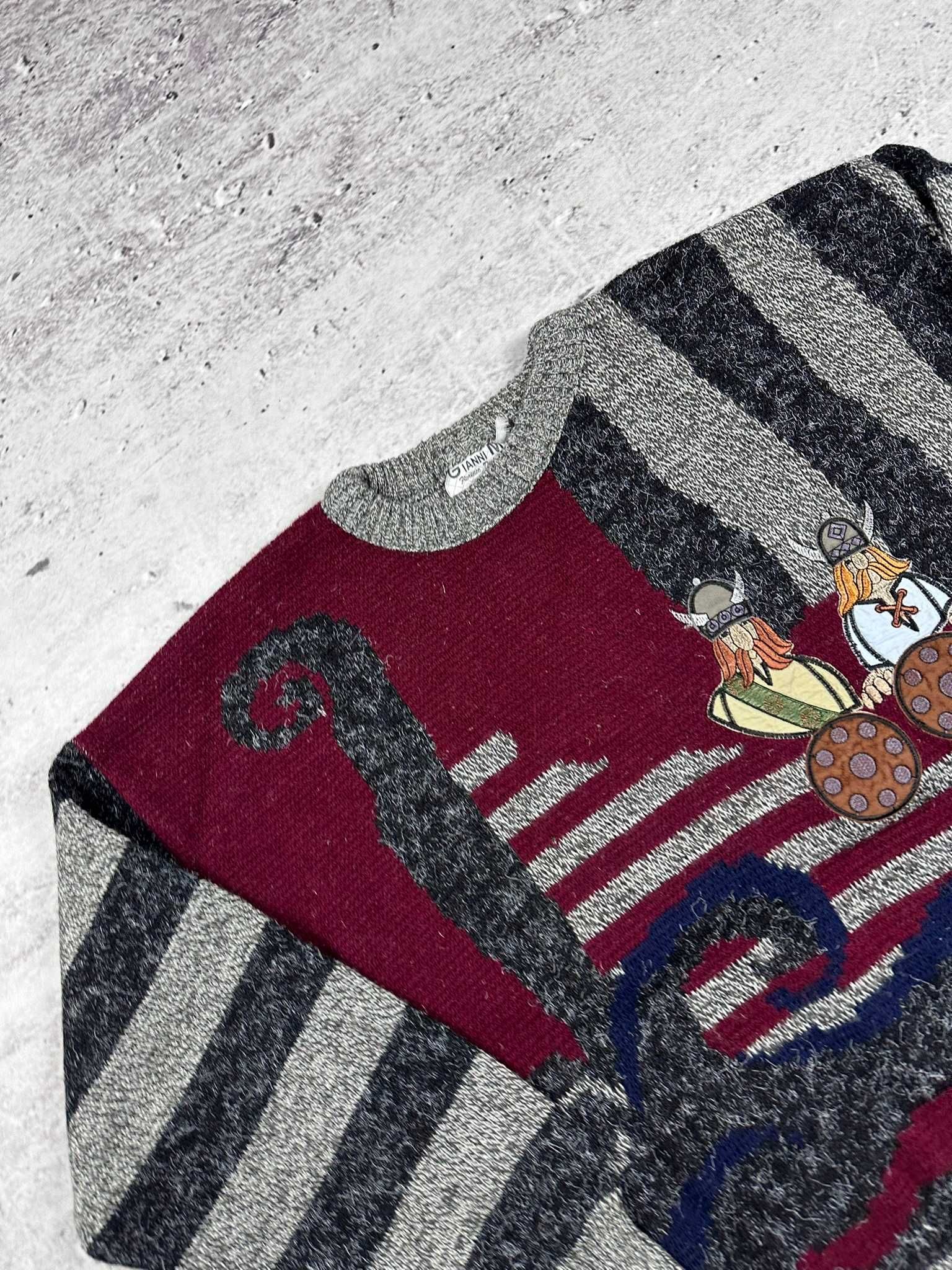 Sweter vintage Wikingowe scandi retro boxy 90s y2k r. M