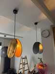 Designerska lampa wisząca „podwójny dysk” złota 35 cm – Józefosław