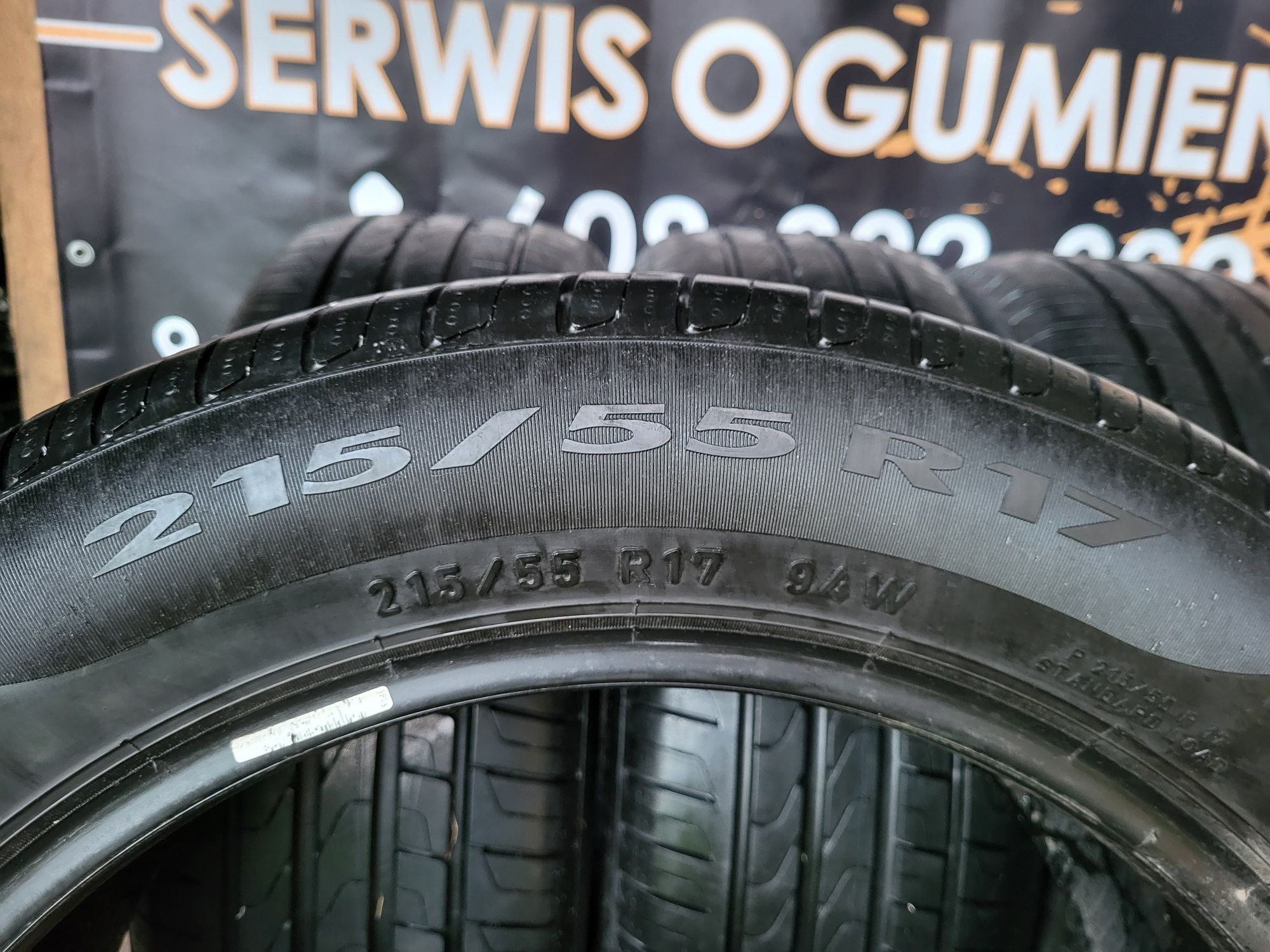 Opony letnie 215/55/17 Pirelli 19rok 6,8mm komplet