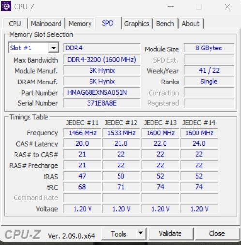 Оперативна пам'ять sodimm SK Hynix 2x8gb 3200Hz