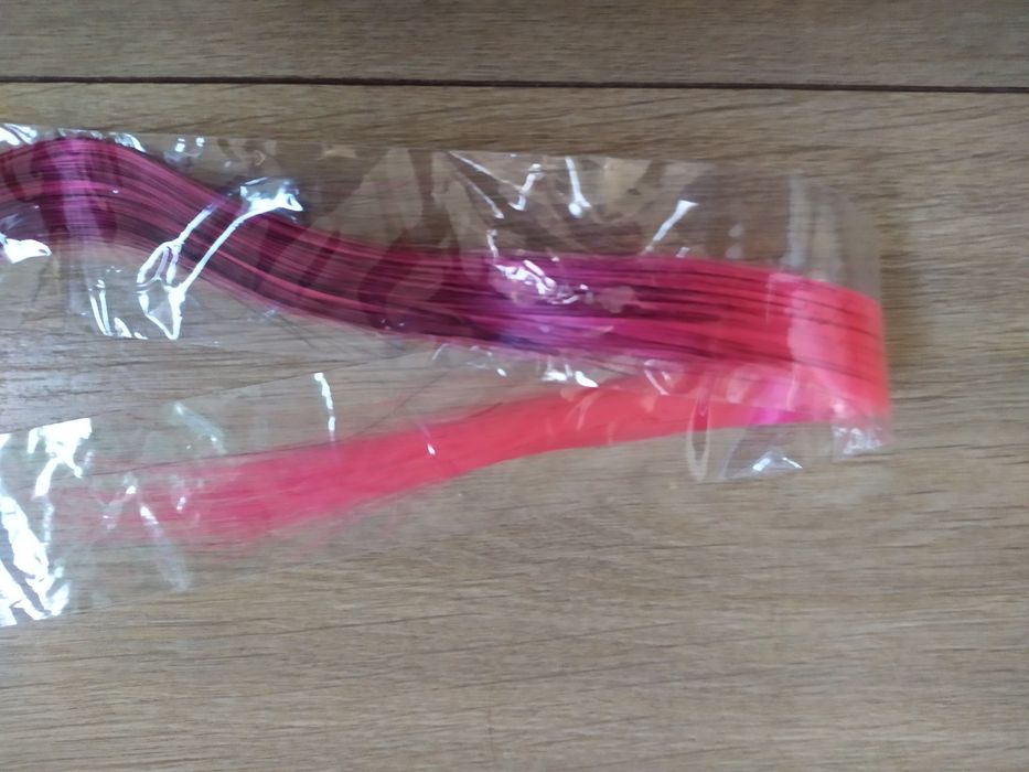 Sztuczne włosy kolorowe pasemka doczepy, NOWE na sylwestra imprezę