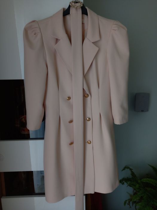 Sukienka elegancka wizytowa 38 M brudny róż, pastelowa