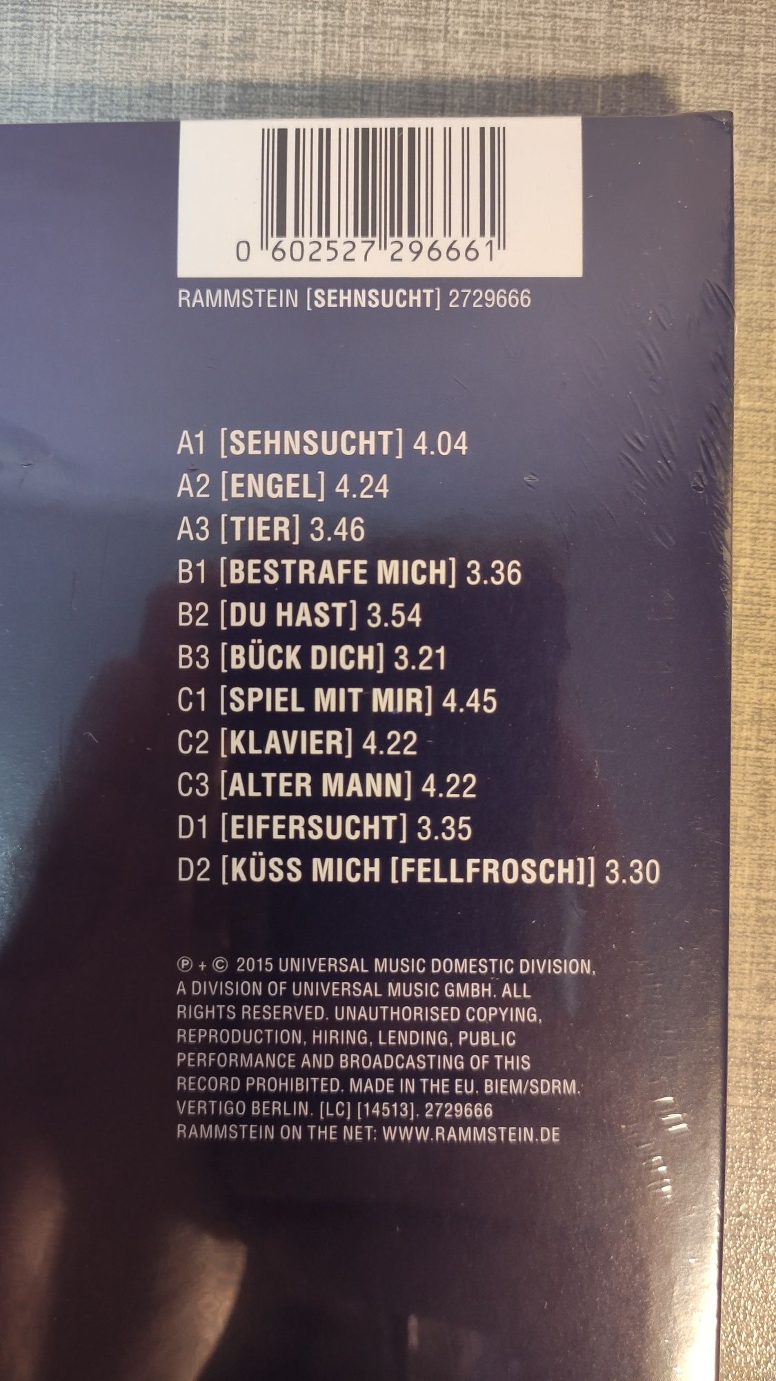Rammstein : Sehnsucht 2LP / Виниловая пластинка / VL / Винил