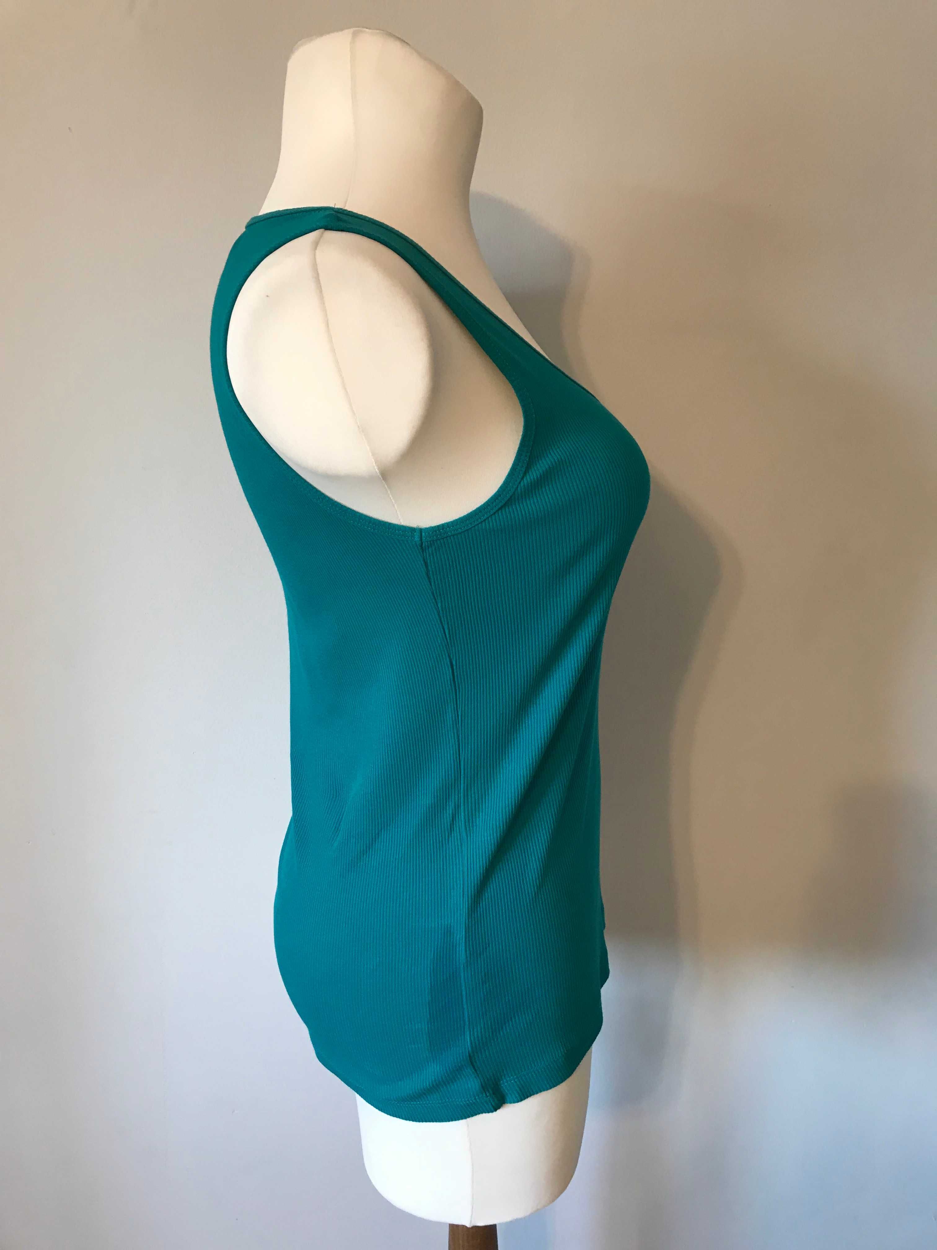Morski zielona bluzka na ramiączkach r. 48 tank top turkusowy top