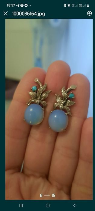 Серебряный набор , Сережки