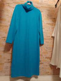 (36/S) ASOS/ Długa, zimowa sukienka Dzianinowa z golfem z Londynu