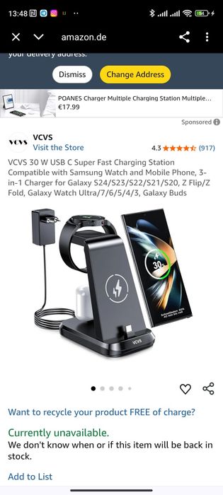 Зарядна станція VCVS 3-in-1 30W Super Fast Charger (Black)