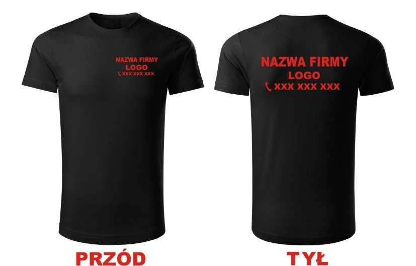 Koszulka z nadrukiem T-SHIRT Roboczy REKLAMOWY BHP BLUZY CZAPKI