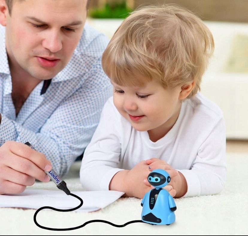 INTELIGENTNY ROBOT zabawka zdalnie sterowana PODĄŻA za MARKEREM dzieci