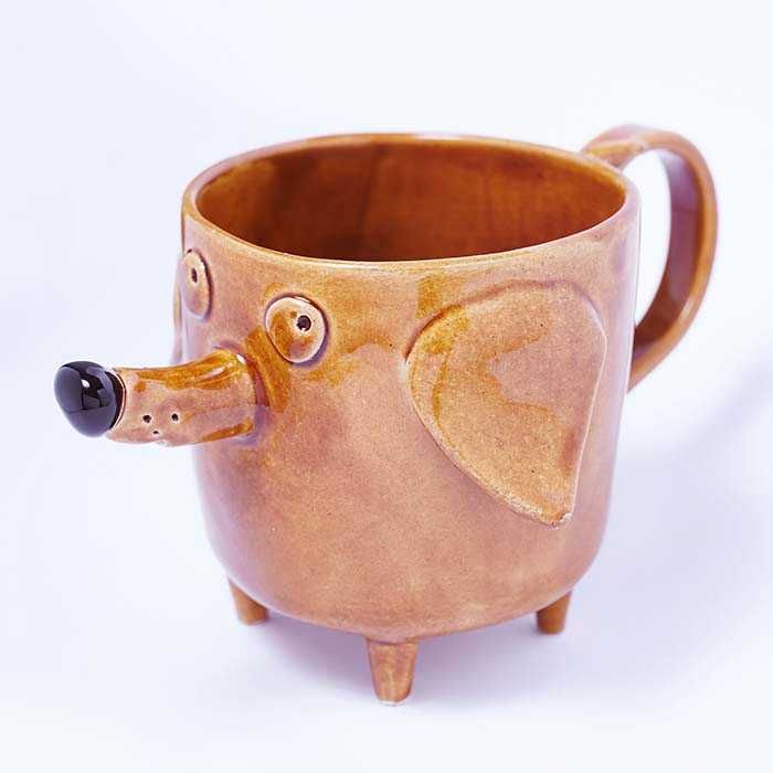 Kubek pies Azorek brązowy - na prezent - Rękodzieło - Lamabo Ceramics