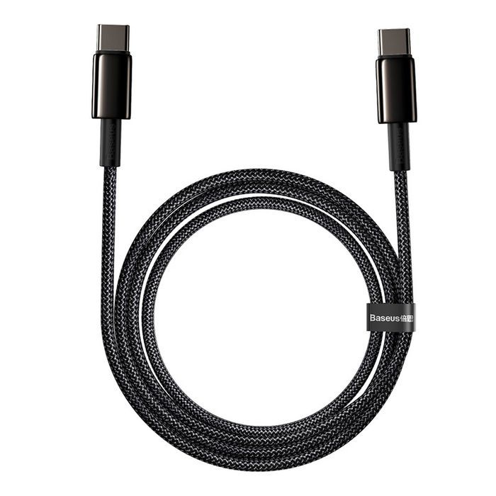 Kabel USB-C do USB-C Baseus Tungsten Gold, 100W,  2m (czarny)