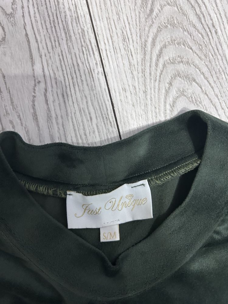 Bluza welurowa zielona Just Unique roz S/M