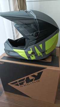 Sprzedam kask cross Fly Racing Kinetic z goglami Fly