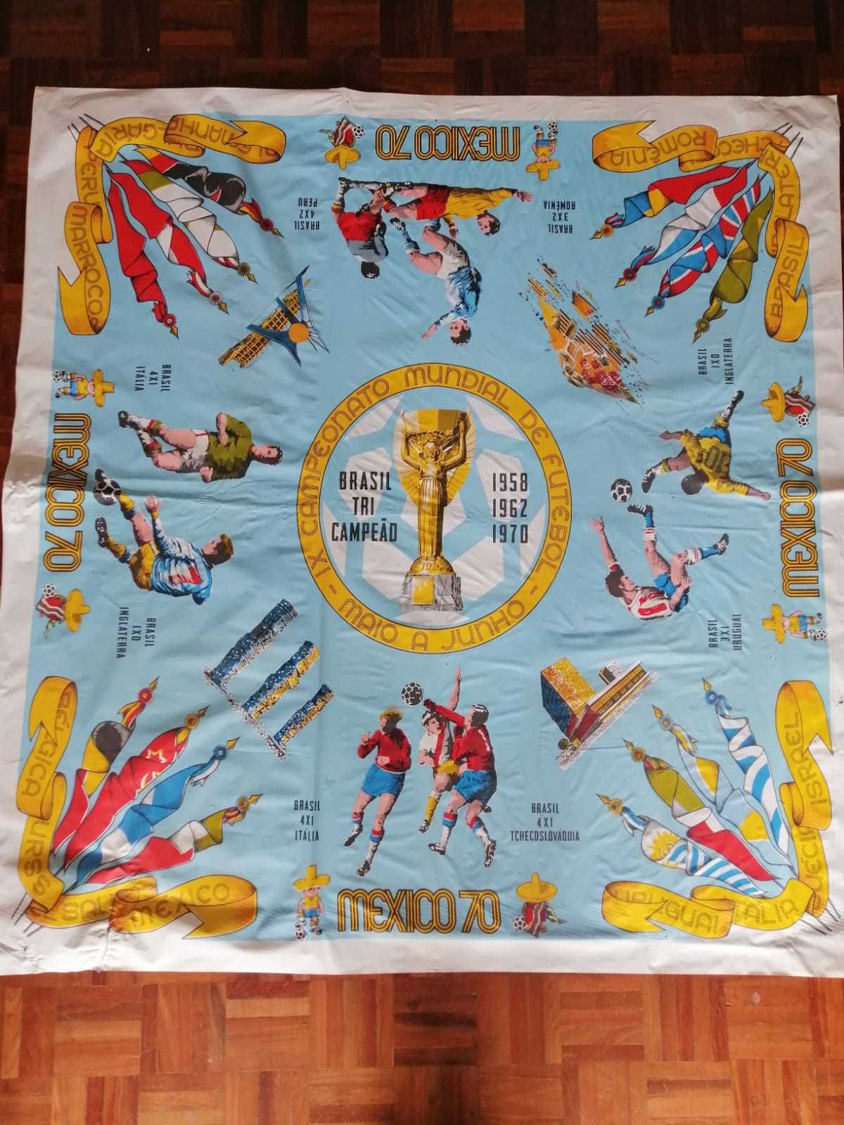 Futebol México 1970 - Copa do mundo - toalha e revistas com Pélé