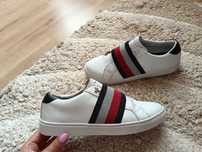 Sneakersy Tommy Hilfiger oryginalne skórzane białe wsuwane