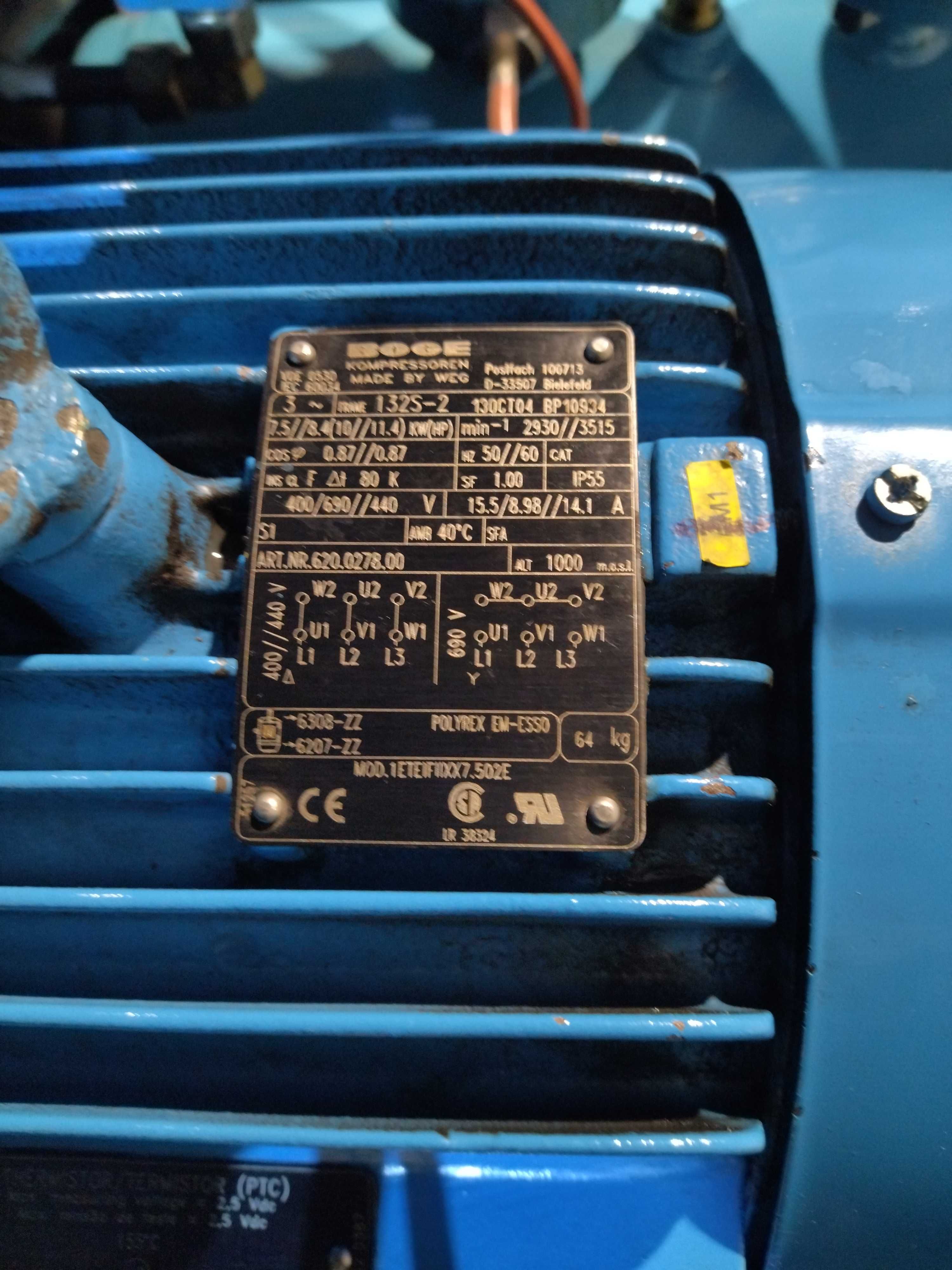 SPRAWNA!!! Sprężarka 350L BOGE S10 7,5kW 1,06m3/min 10bar S015523