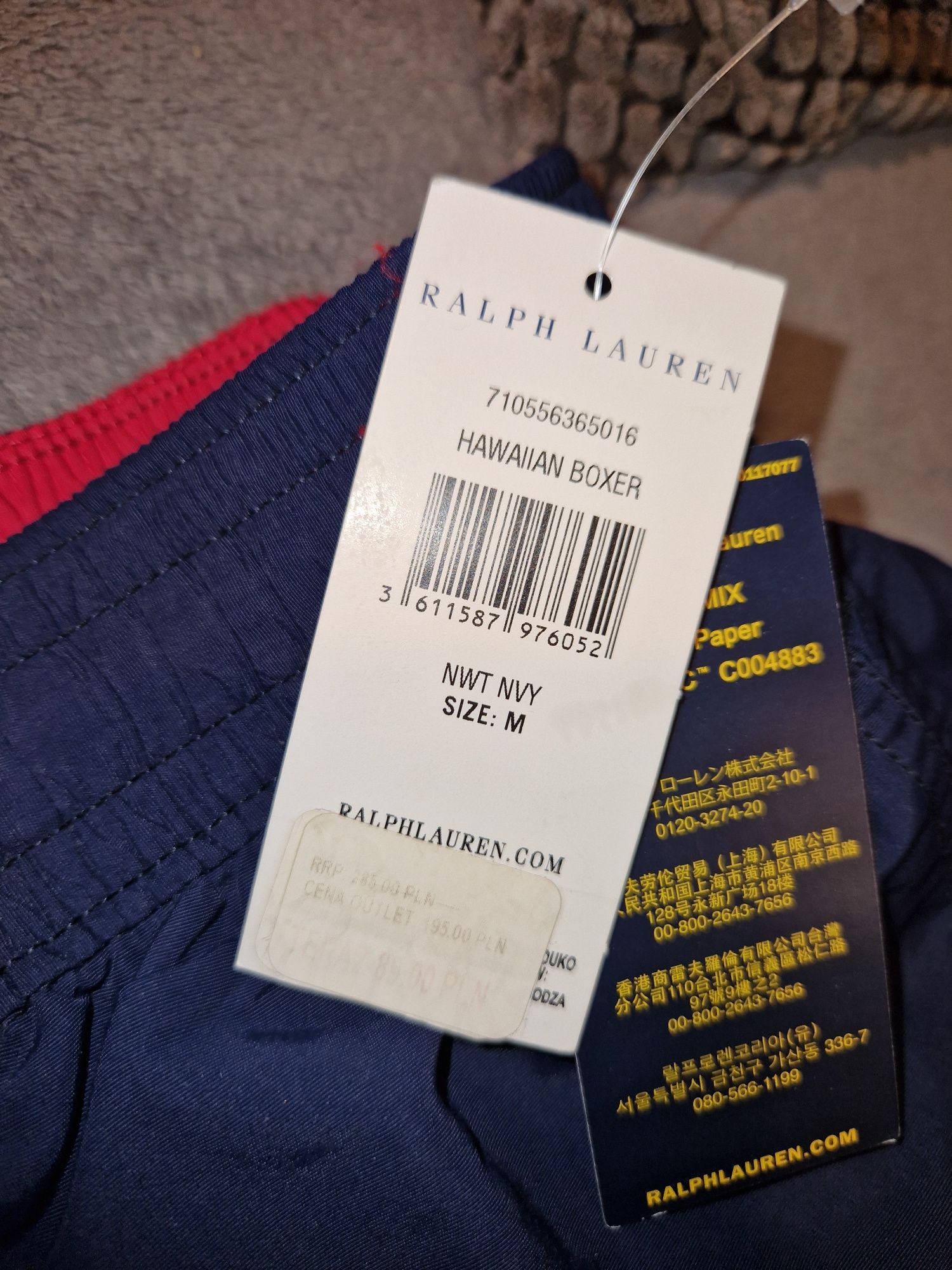 POLO RALPH LAUREN Szorty kąpielowe. Granatowy Slim Fit. Rozmiar M
Szor