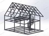 Dom mobilny 35m2 + antresola - konstrukcja rama metalowa domu SKRĘCANA