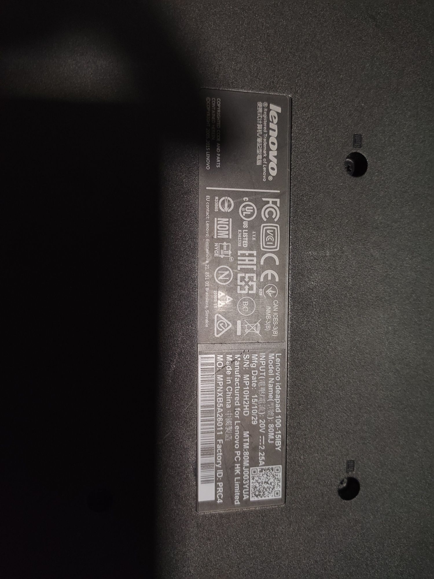 Lenovo Ideapad 100-15iby N3540