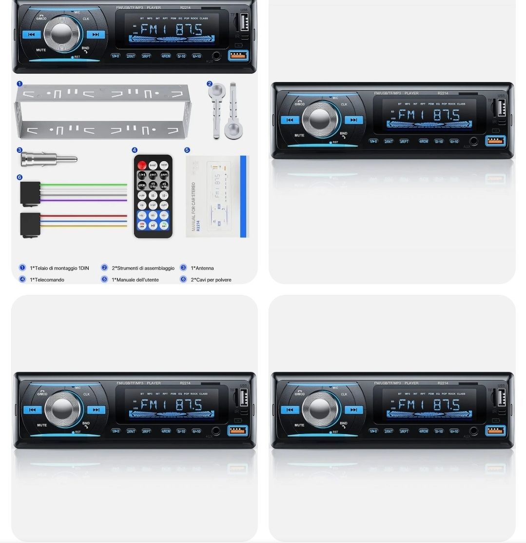 Radioodtwarzacz samochodowy 1DIN RDS BT5.0 1-DIN