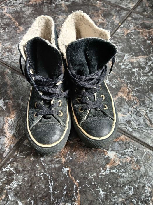 trampki All Star ocieplane skórzane czarne rozm.36
