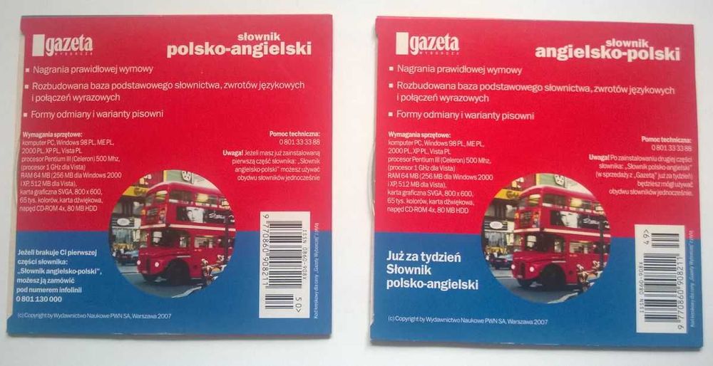 2CD Słownik polsko-angielski angielsko-polski PWN NOWE